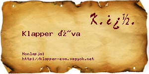 Klapper Éva névjegykártya