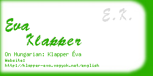 eva klapper business card