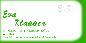 eva klapper business card